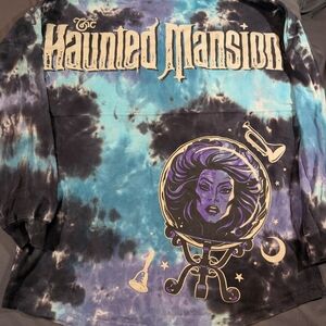 Disney The Haunted Mansion Tie-Dye Long Sleeve Shirt - Blue and Black
